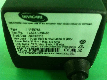 Invacare Recline  Actuator  Type 1168754  for Power Wheelchair #6783