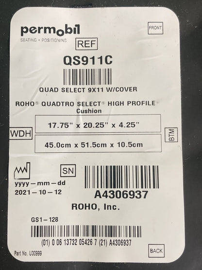 2021 Roho Air Cushion w/ Pump & Cover  17.75" X 20.25"X 4.25" QS911C #K806