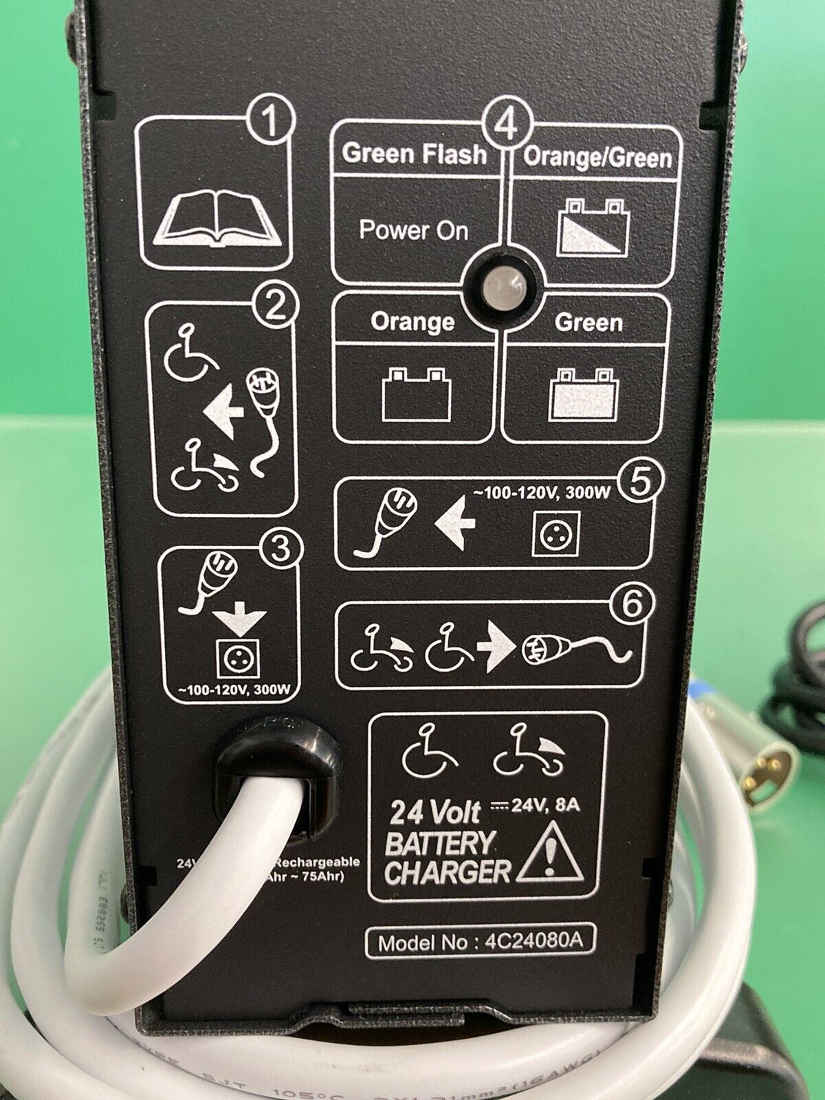 NEW* 24 Volt 8 Amp BATTERY CHARGER FOR POWER WHEELCHAIRS ELE2000091 #J642