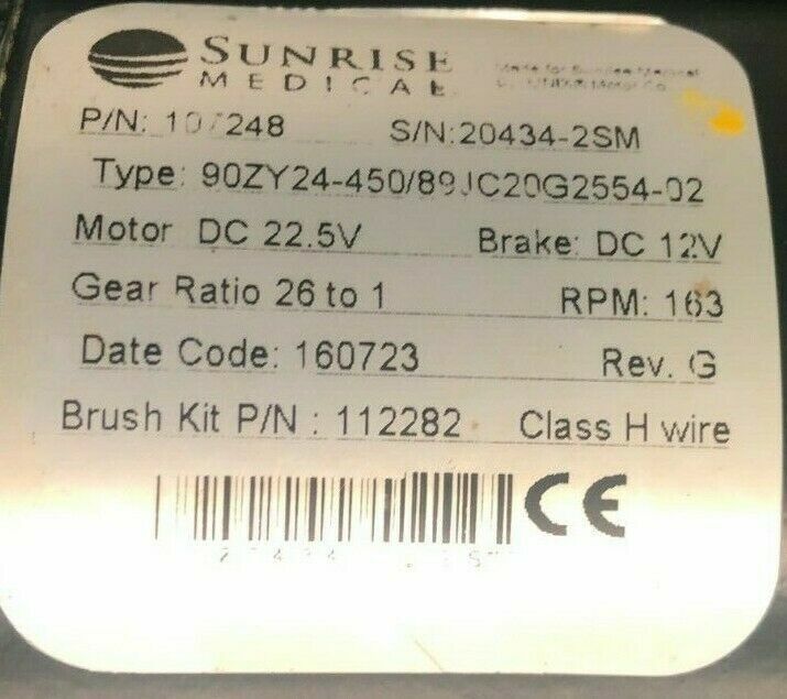 Left & Right Motors for Quickie QM710 Power Wheelchair 107247 / 107248 #H265