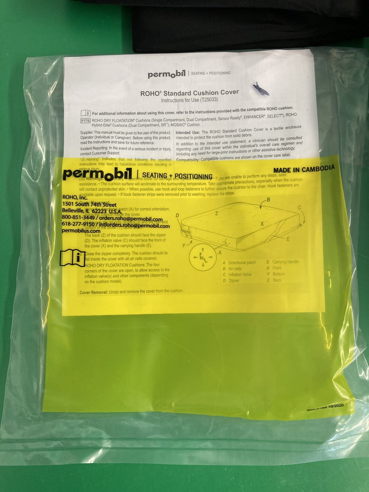 2021 Roho Air Cushion w/ Pump & Cover  18.25" X 18.25 "X 4.25" 1R1010H #K881