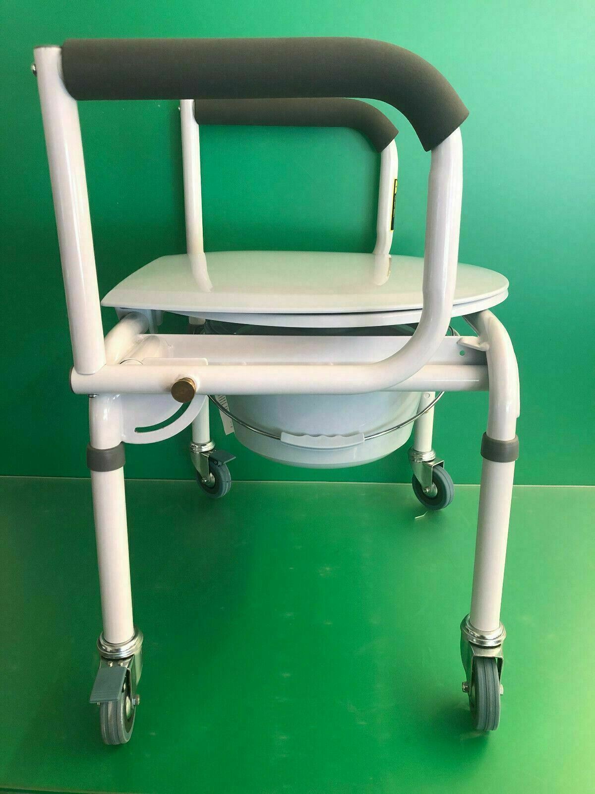 Drive Medical* Commode Chair Padded Drop Arm Steel Frame 18" to 24" Height Adj.