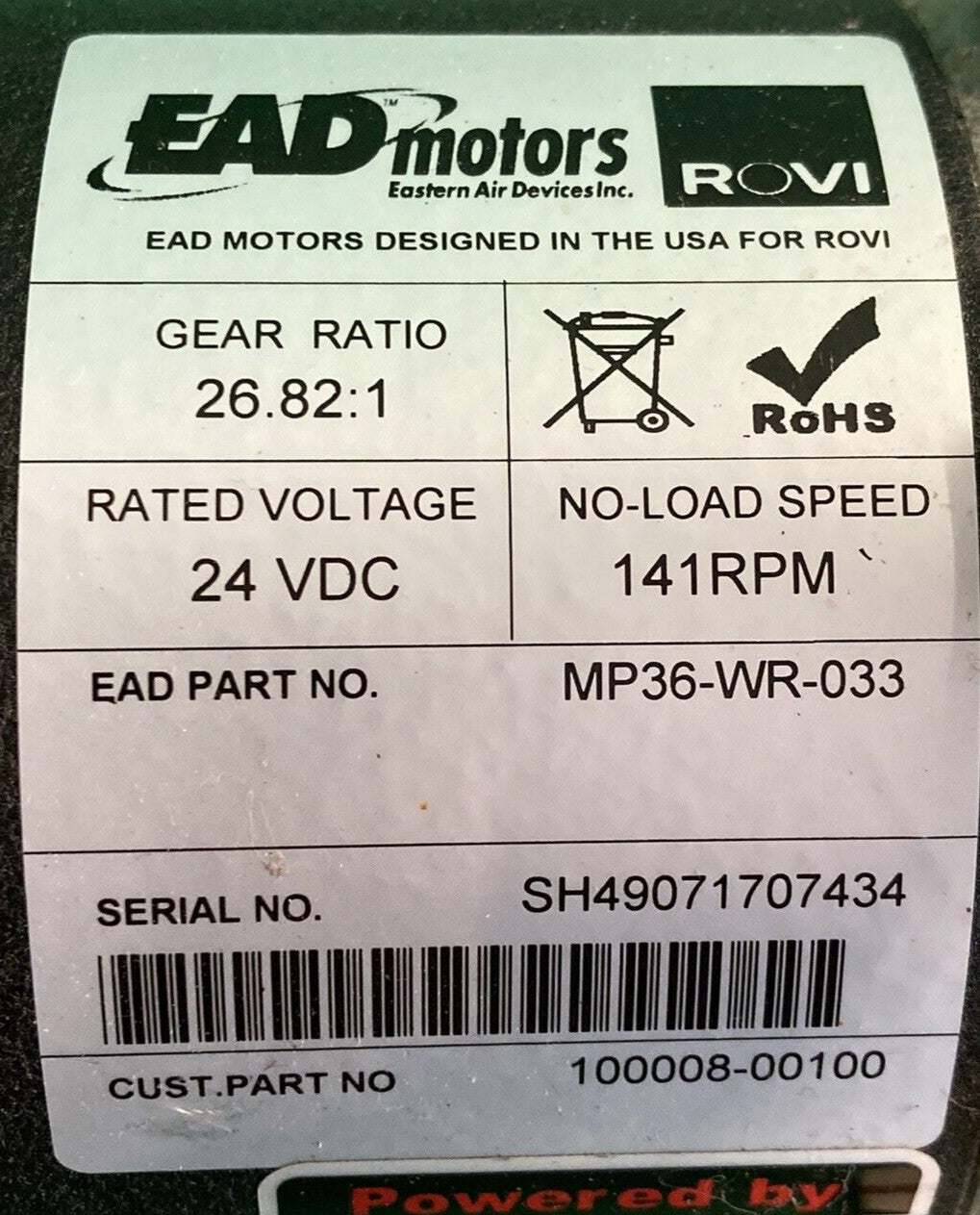 Left & Right Motors for Rovi X3 Power Wheelchair MP36-WR-033 /MP36-WL-034 #K176