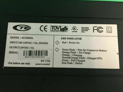 24 Volt 5 Amp On-Board Battery Charger for Invacare Pronto M91 4C24050A #E463