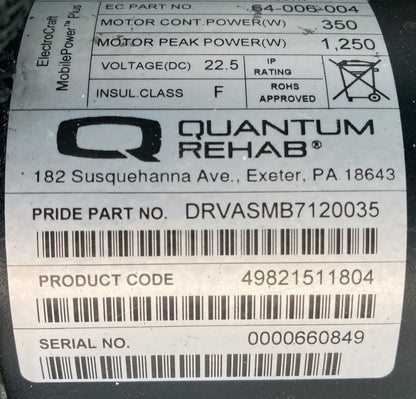 Motors for Quantum / 1450 Powerchair -DRVASMB7120034 - DRVASMB7120035 #L052