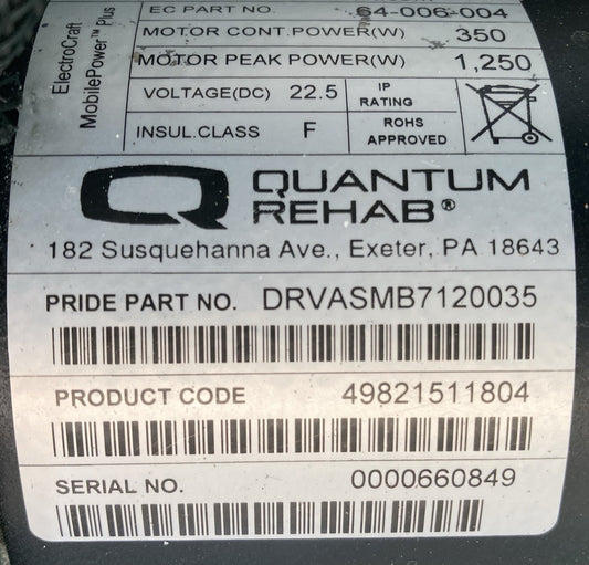 Motors for Quantum / 1450 Powerchair -DRVASMB7120034 - DRVASMB7120035 #L052