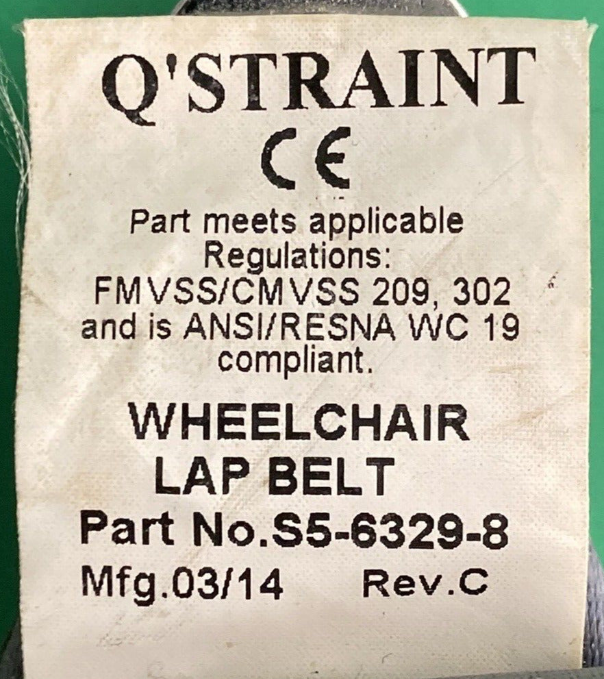 Q'STRAINT Wheelchair Lap Belt Seatbelt (PART NO. S5-6329-8) #J308