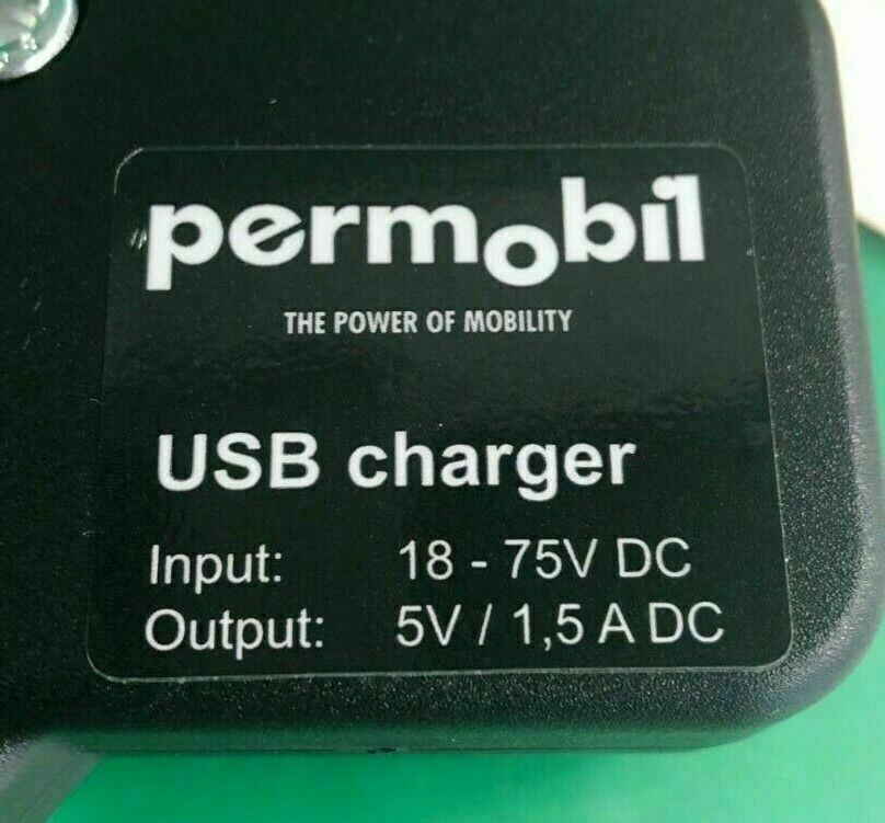 Permobil USB Charger 5V 1,5A 324869 for Permobil Power Wheelchair