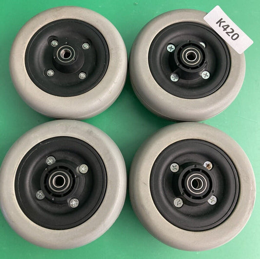 Set of 4 Caster Wheels for Pronto Sure Step & TDX Wheelchairs ~Full Tread* #K420