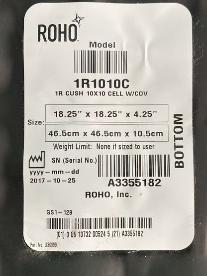 Roho Air Cushion w/ Pump & Cover  18.25" X 18.25 "X 4.25" 1R1010C #K877