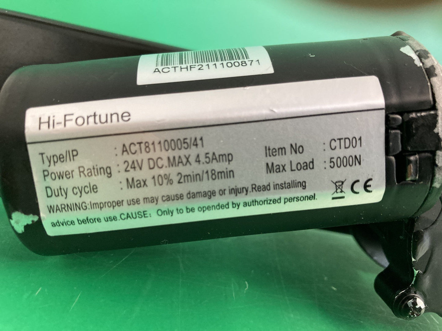 HI-FORTUNE Leg Actuator Type: ACT8110005/41- Item # CTD01 - ACTHF211100871 #K835