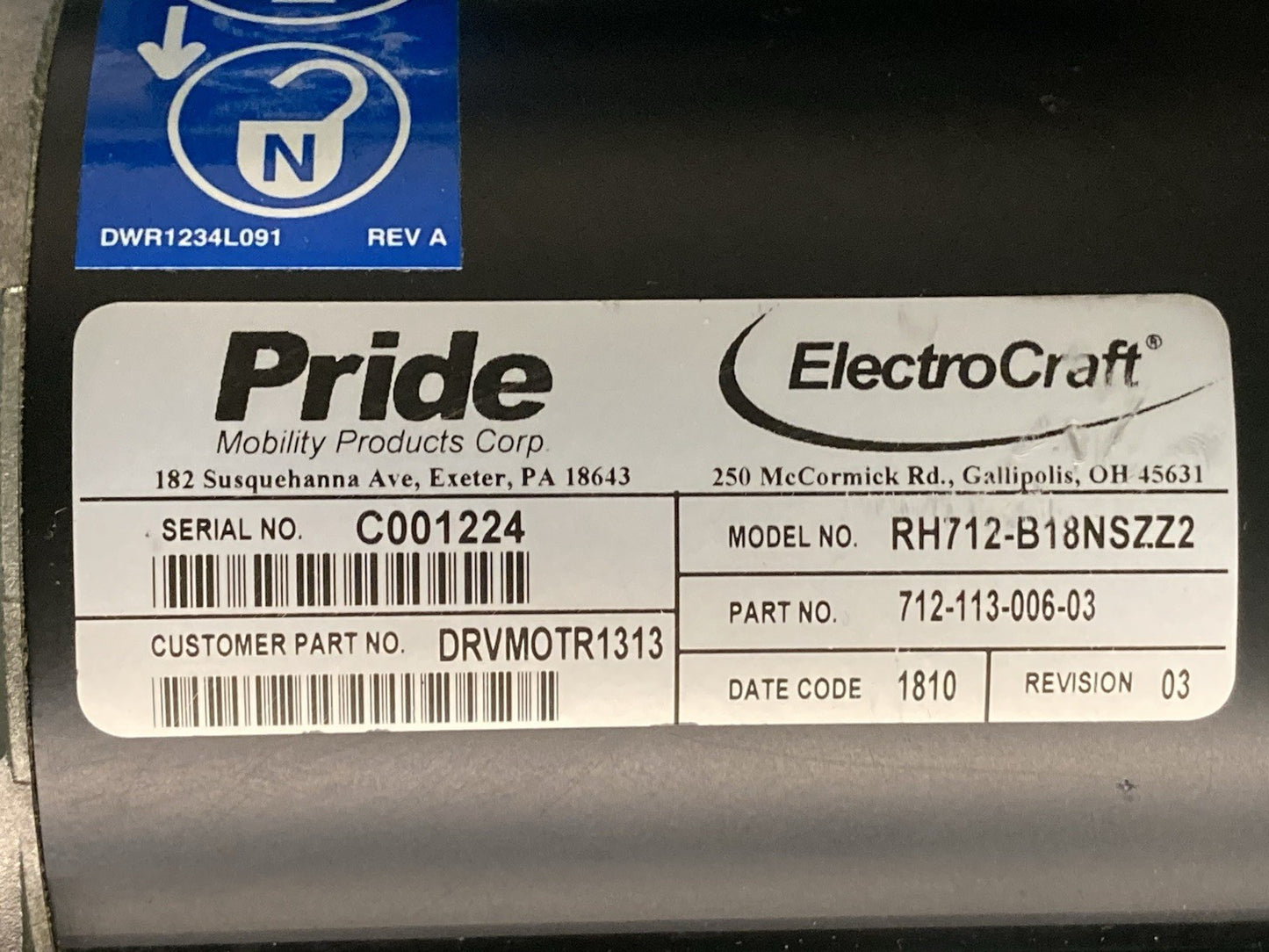 Motors for the Quantum Q6000 & Quantum R-4000 DRVMOTR1313 - DRVMOTR1312  #L108