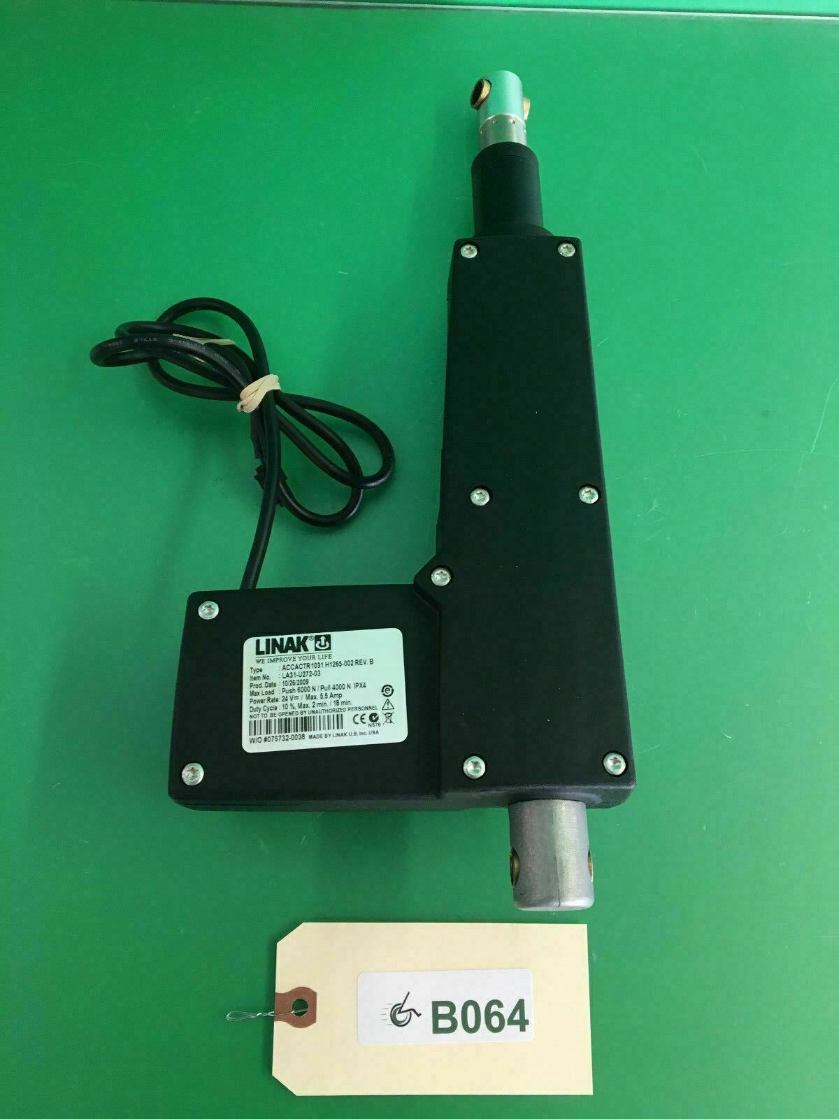 Tilt Actuator Linak model # ACCACTR 1031 H1265-002 - REV B #B064