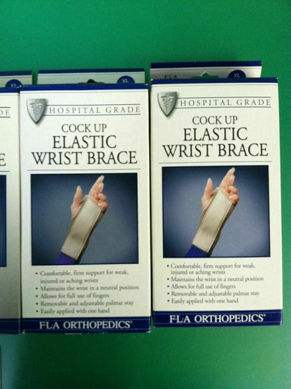 FLA Hospital Grade Cock Up Elastic Wrist Brace *SET OF 4* 2 XL's & 2 XS's #6615