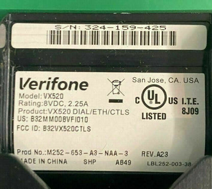 VeriFone VX520 CTLS - Credit Card Machine* Standard Keypad / 8VDC - 2.25A  #D833