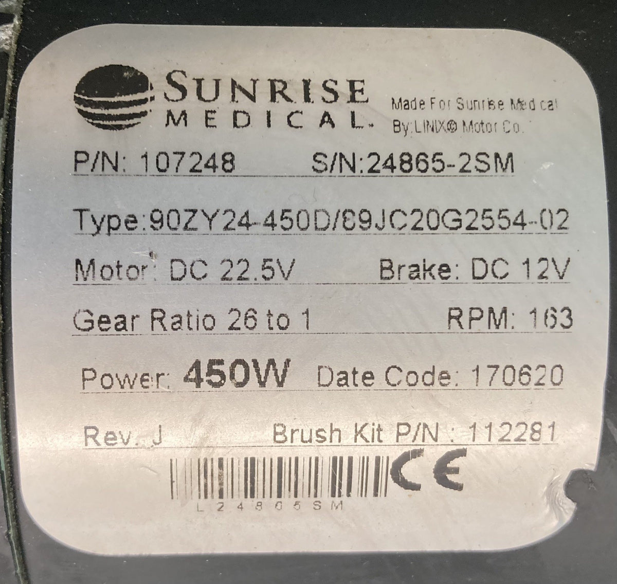 Left & Right Motors for Quickie Pulse 6 Power Wheelchair 107247 / 107248 #K948