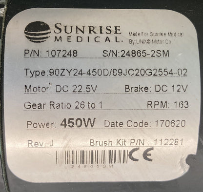 Left & Right Motors for Quickie Pulse 6 Power Wheelchair 107247 / 107248 #K948