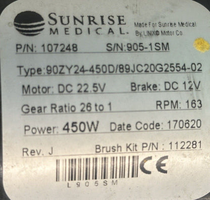 Left & Right Motors for Quickie QM710 Power Wheelchair 107247 / 107248 #J120