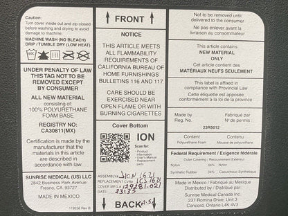 NEW* JAY ION Foam Seat Cushion for Power and Manual Wheelchairs 16" x 21" #i848