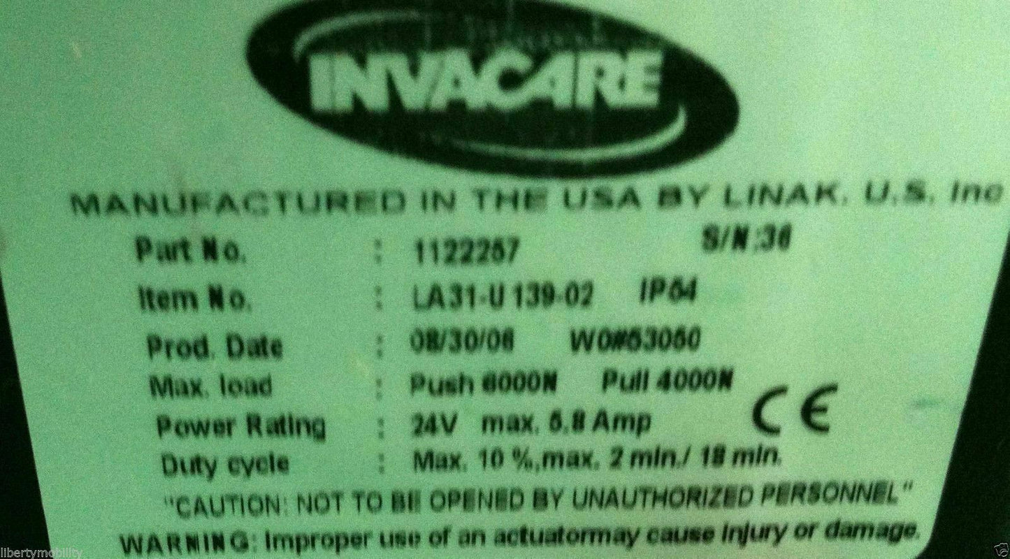 Invacare Recline  Actuator Linak Type 1122257  #3822