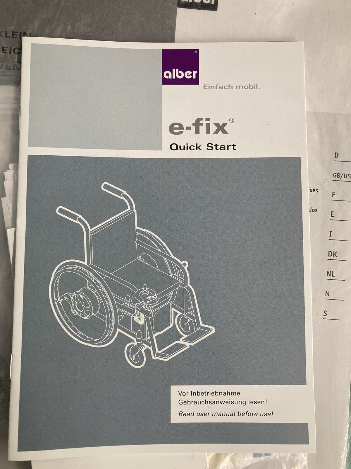 Alber E-Fix E25 Power Assist Wheels w/ Joystick,Charger & 2 New Batteries #J511