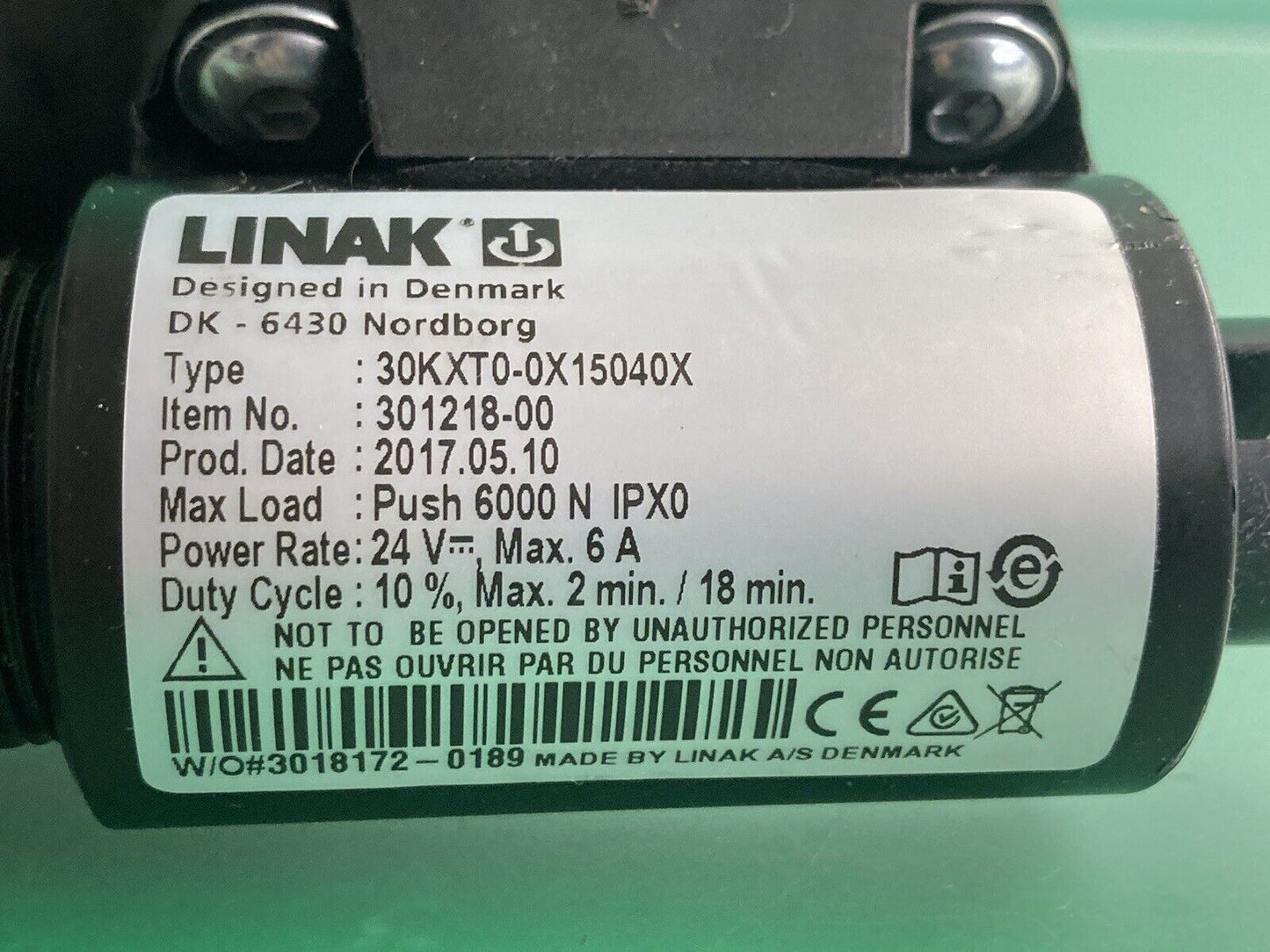Linak Recline Actuator for Quickie Powerchair 30KXT0-0X15040X / 301218-00 #J123