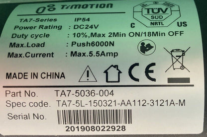 TiMOTION Motor Actuators for Power Bed TA7-5036-004 / TA7-5036-003 #J545