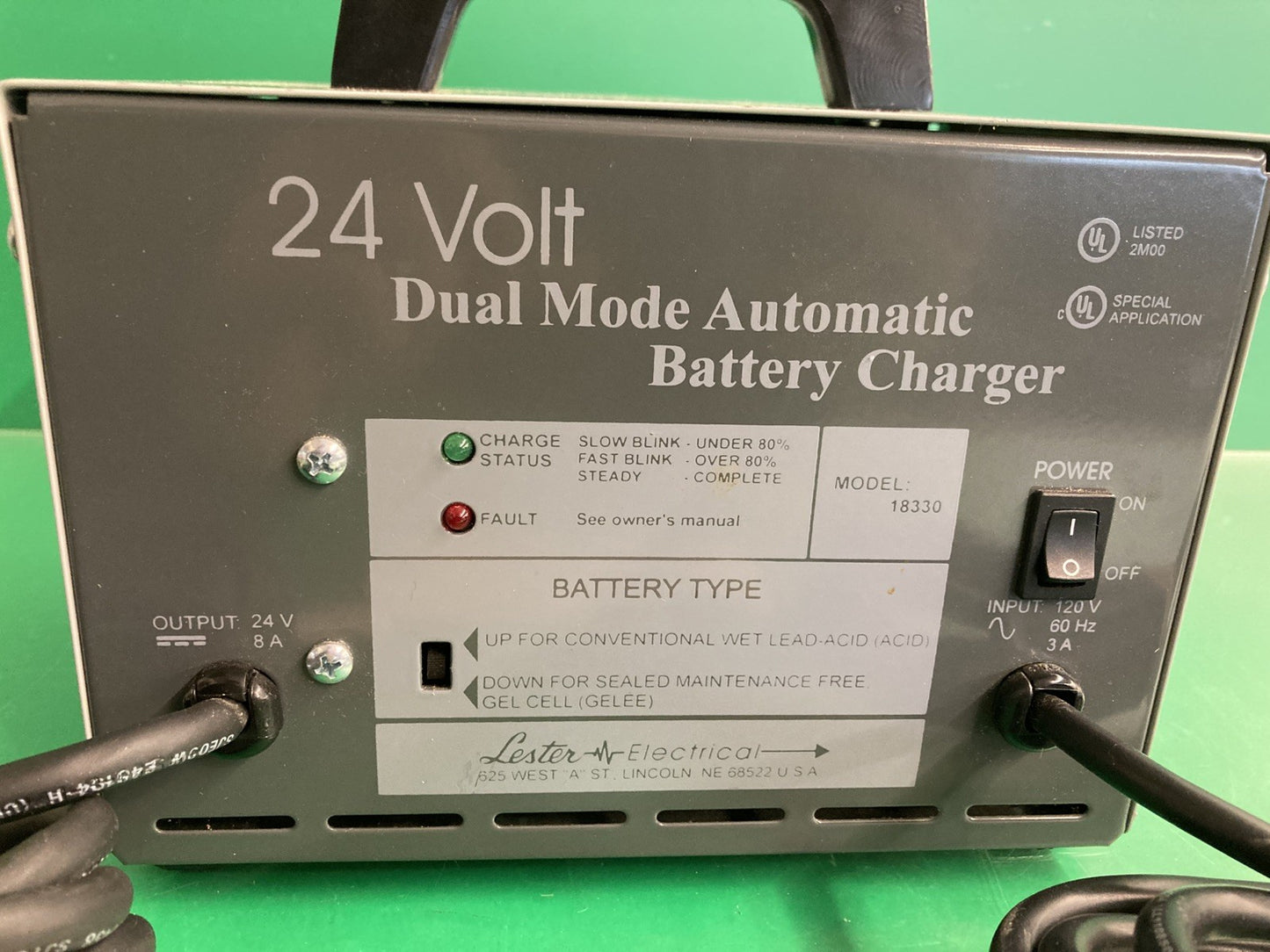 Lester 24V 8A Dual Mode Automatic Battery Charger for Power Wheelchairs #K855