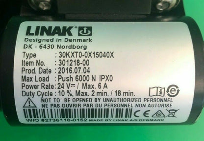 Linak Recline Actuator for Quickie Powerchair 30KXT0-0X15040X / 301218-00 #H260