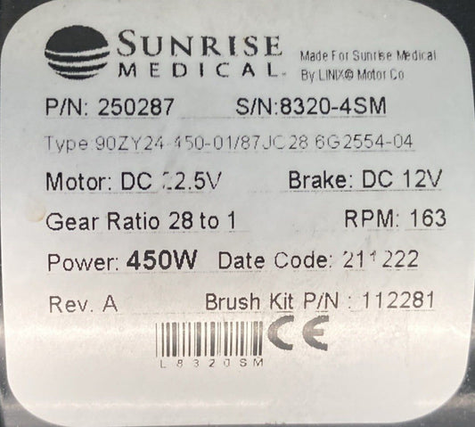 Left & Right Motors for Quickie Q700M Power Wheelchair 250286 / 250287 #K356