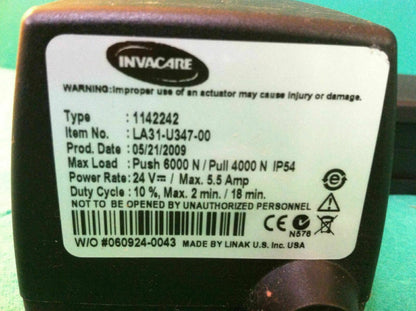 Invacare Recline  Actuator Type 1142422  #2272