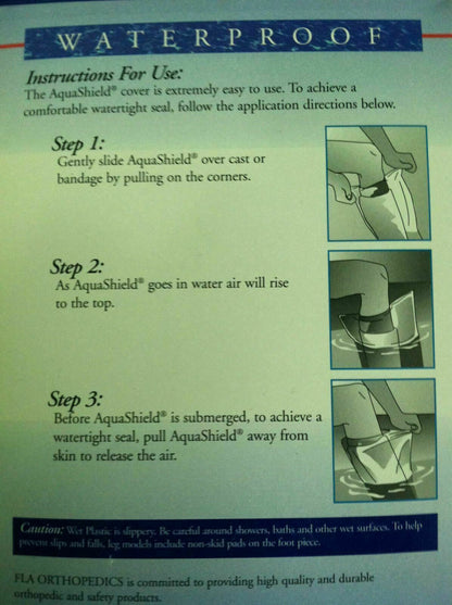FLA Ortho Waterproof AquaShield WaterTight Cast & Bandage Protector Child  #6917
