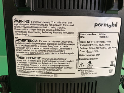 Permobil 10 amp VoltPro Power Wheelchair Battery Charger 24V 10A 616270 #K854