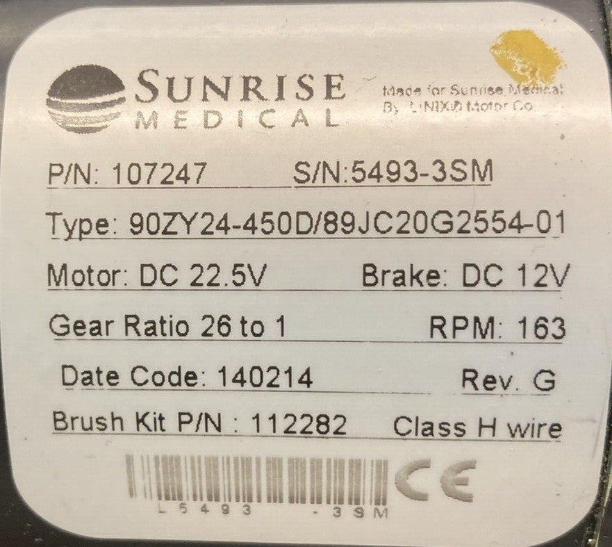 Motors for Quickie QM710 & Quickie Pulse 6 Power Wheelchair 107247  107248 #H925