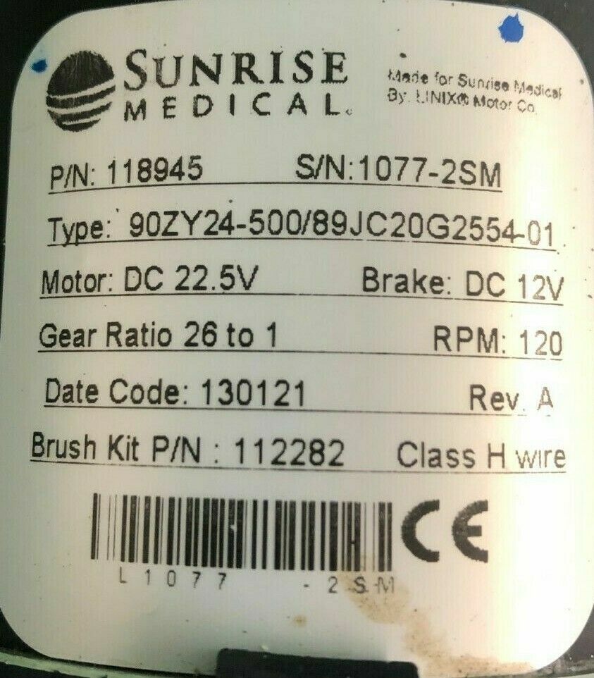 Left & Right Motors for Quickie QM-715 Power Wheelchair 118945 / 118946 #G985