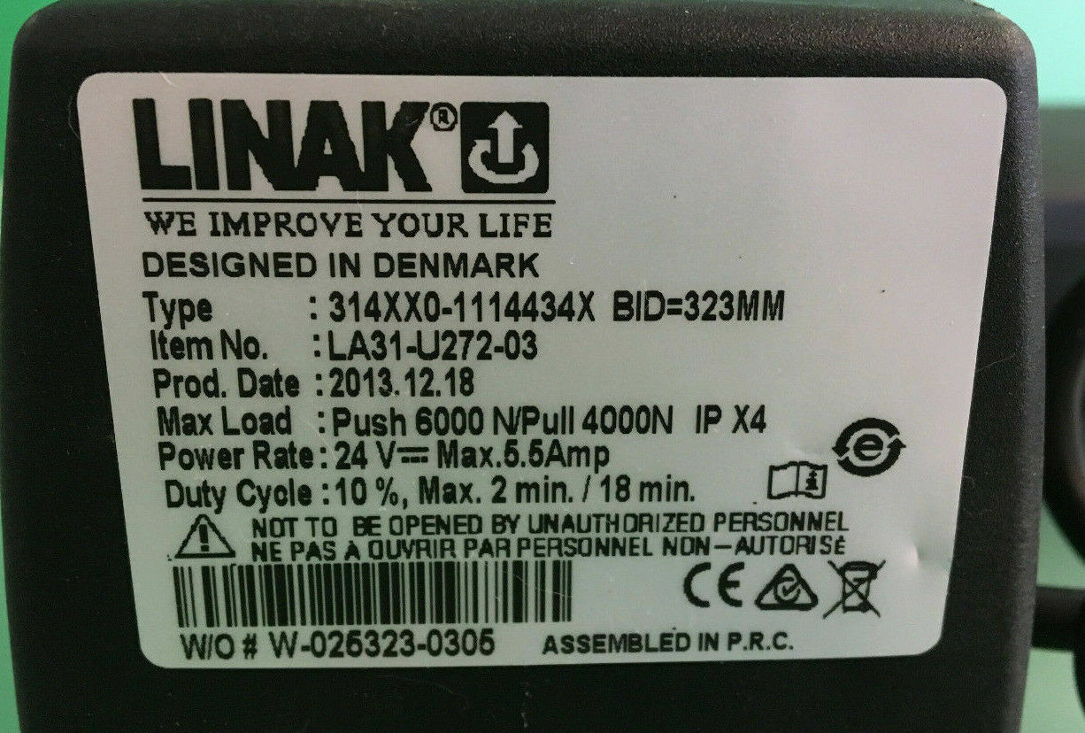 Tilt Actuator for Pride Power wheelchair Linak model # LA31-U272-03 #C616