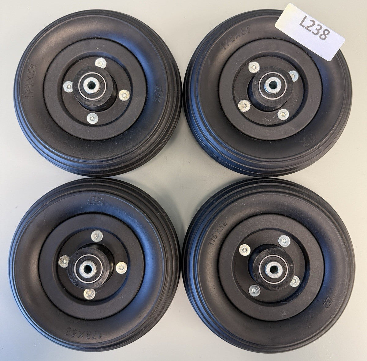 Set of 4* Caster Wheel Assembly for Q500m & Q300m Wheelchairs FULL TREAD* #L238