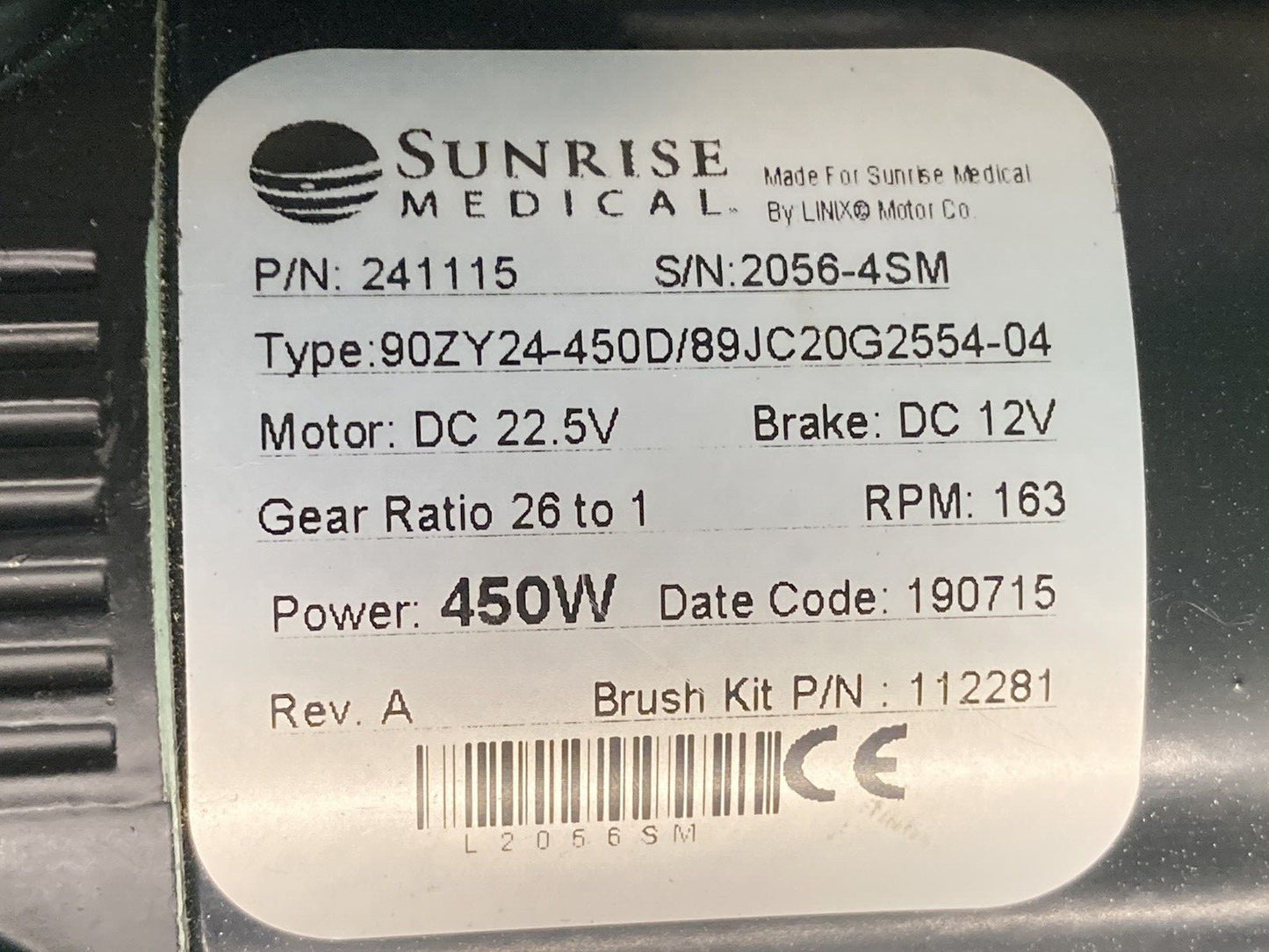 Motors for Sunrise Medical Quickie Q700M Power Wheelchair 241114 241115 #K540