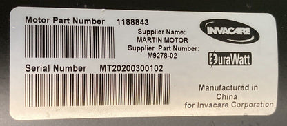 MOTORS FOR INVACARE TDX SP II 1188843 / M9278-02 / 1163412 - 1163413 #J600