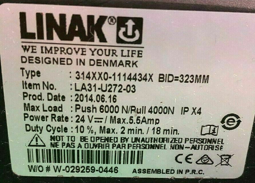 Tilt Actuator for Quantum Power wheelchair Linak model # LA31-U272-03 #E802