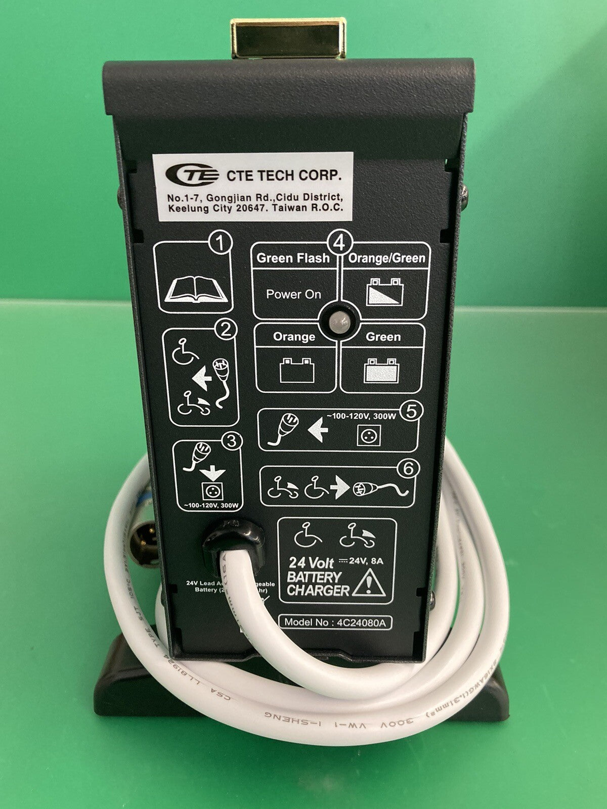 NEW* 24Volt 8Amp BATTERY CHARGER FOR POWER WHEELCHAIRS & SCOOTERS 4C24080A #i764