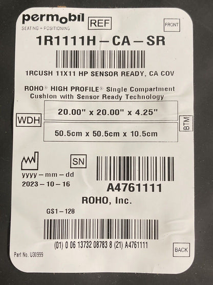 2023 Roho Sensor Ready Air Cushion w/ Pump 20.00" X 20.00"X 4.25" 1R1111H #K006